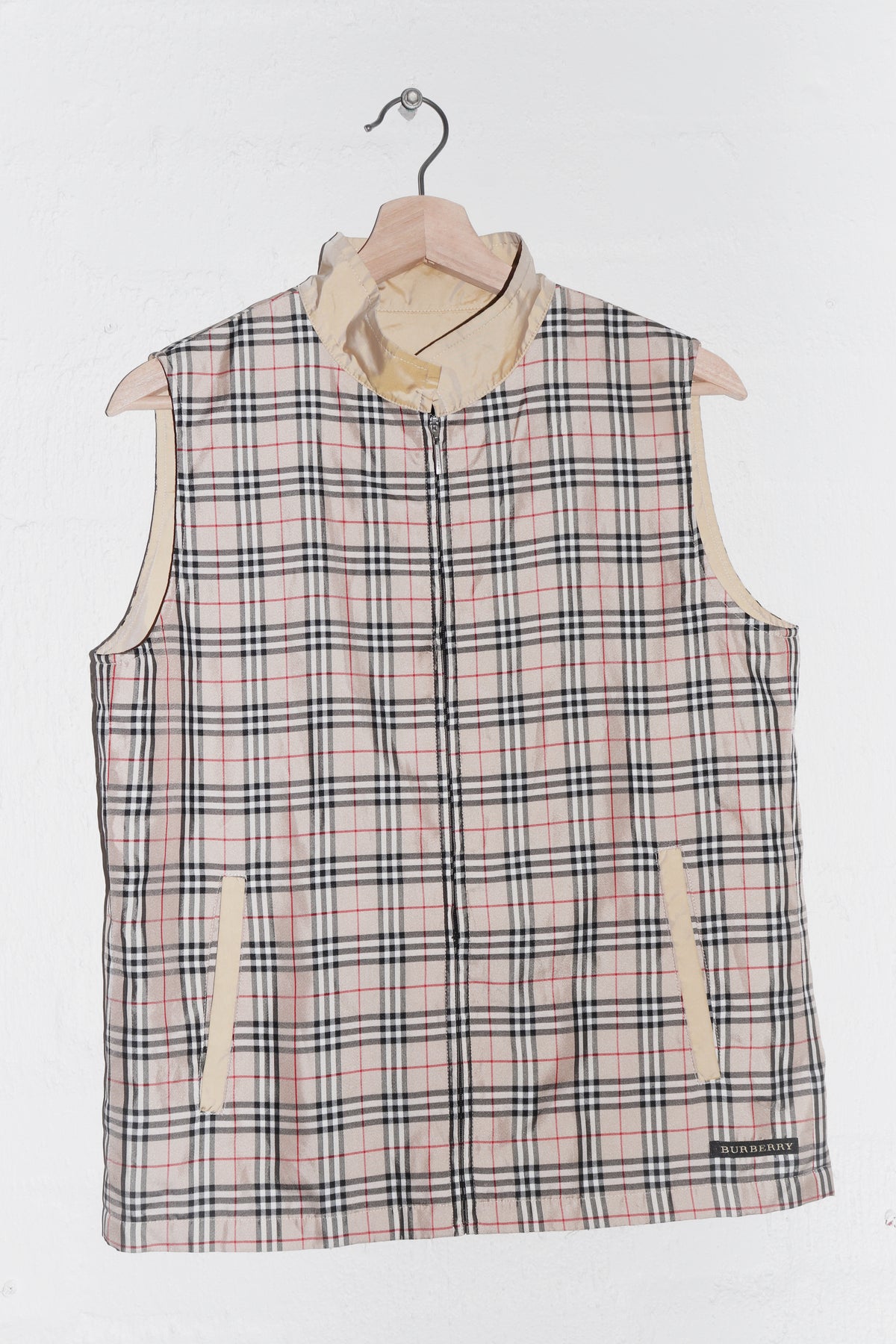 Vintage Burberry Golf Nova Check Zip Up Vest (S/S-M)