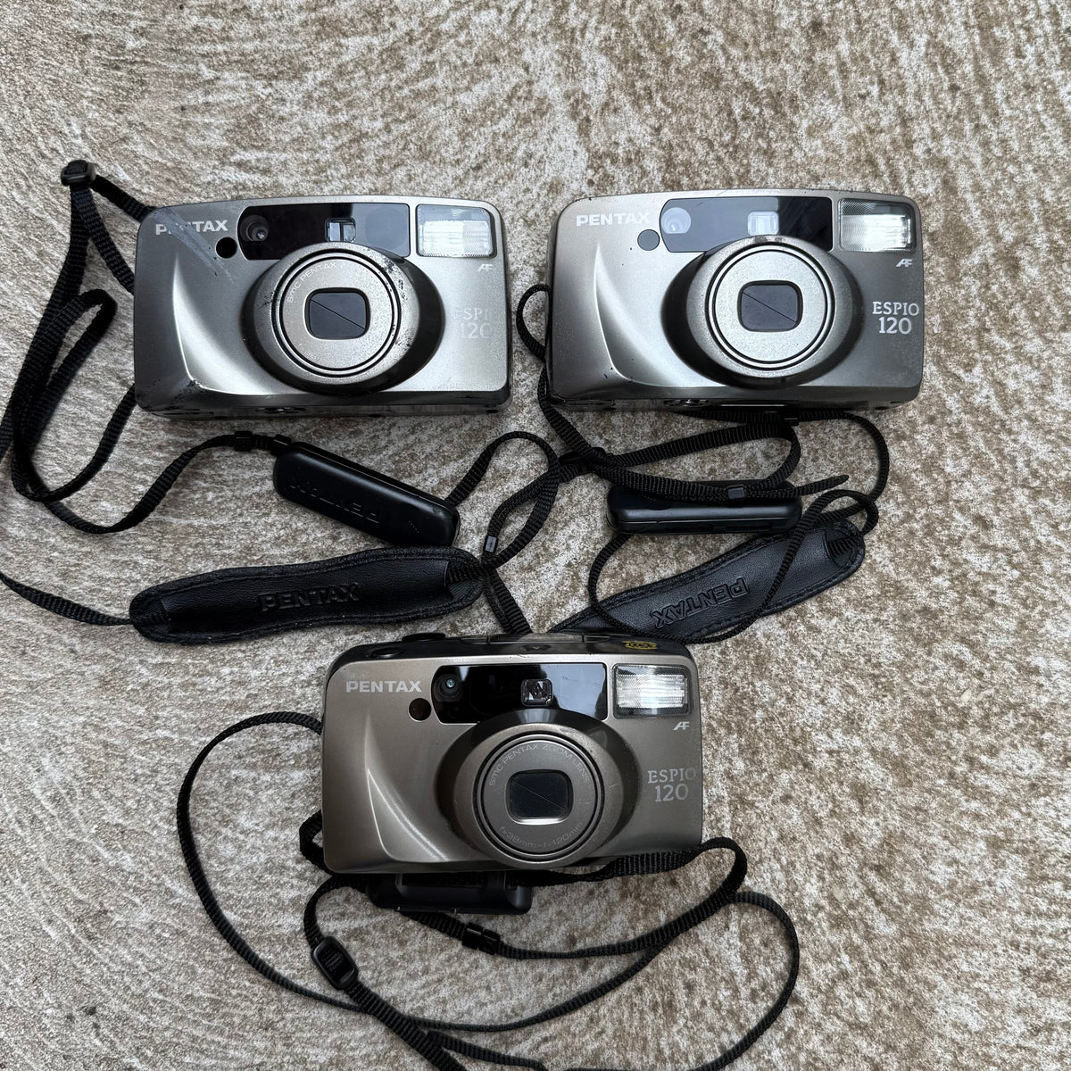 NON-WORKING Vintage Pentax Espio 120 35mm Film Camera Lot of 3