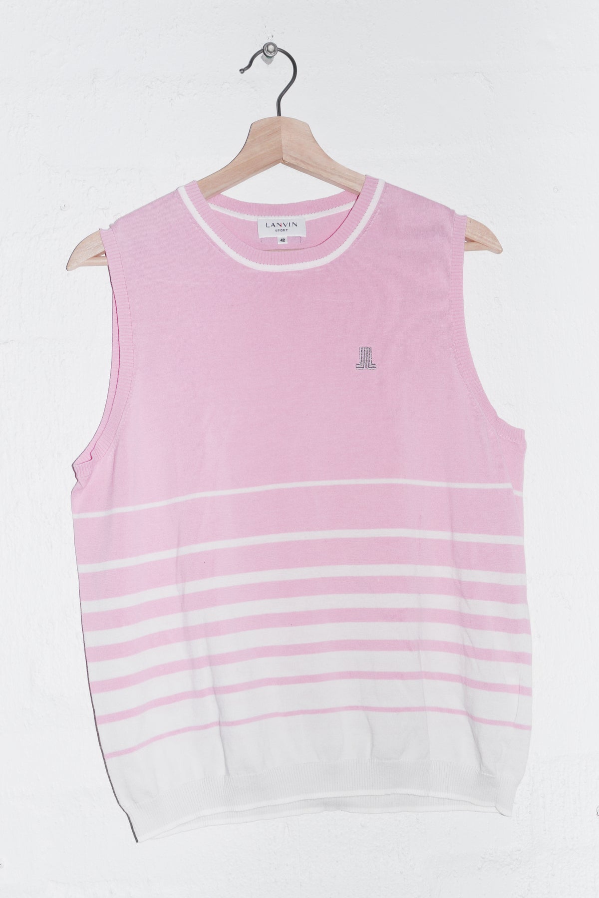 Vintage Lanvin Sport Embroidered Logo Knitted Sweater Vest (M)