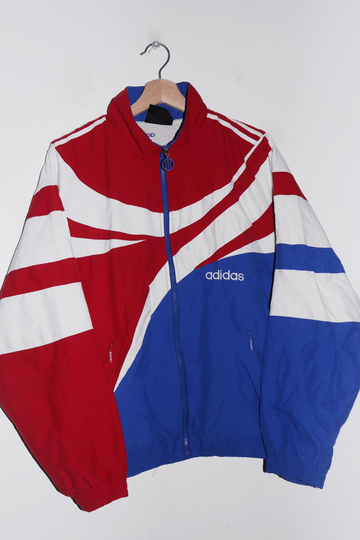 Vintage 90s Adidas Embroidered Logo Colour Block Track Jacket (M-L)