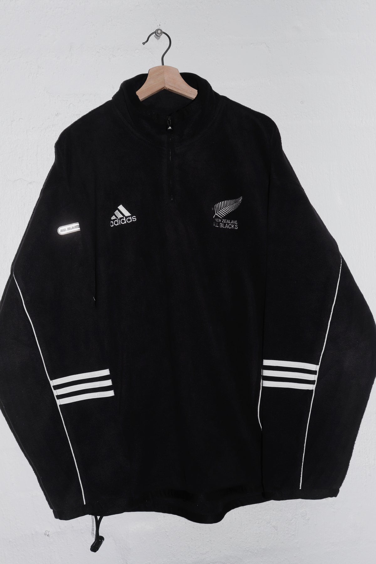 Vintage 1999 Adidas New Zealand All Black Rugby Fleece Jumper (XL)