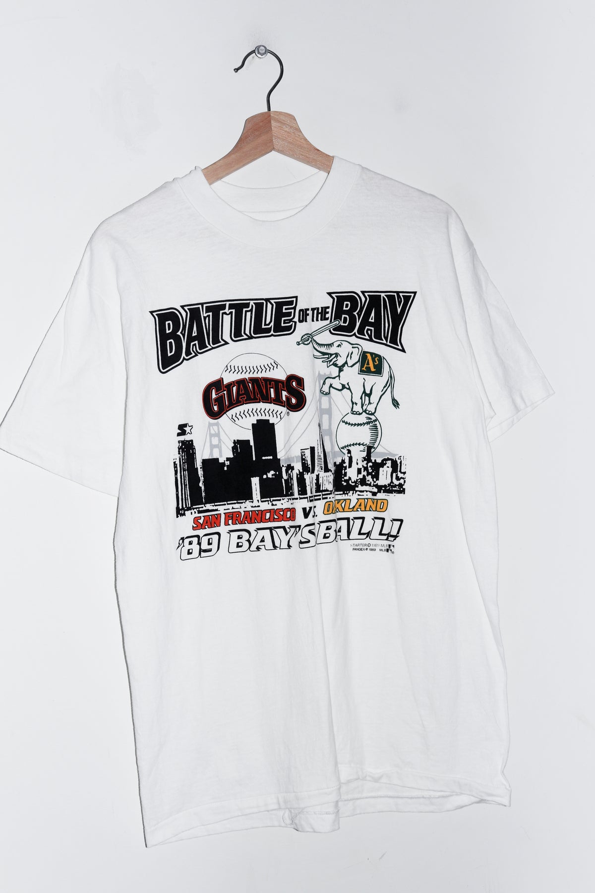 Vintage Starter 1989 World Series Giants vs A's Graphic Tee (S-M/M)