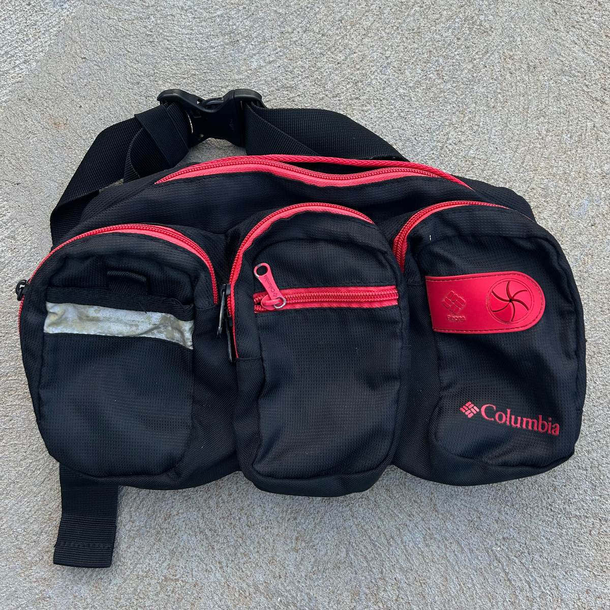 Vintage Columbia Cargo Multi Pocket Black Side Bag