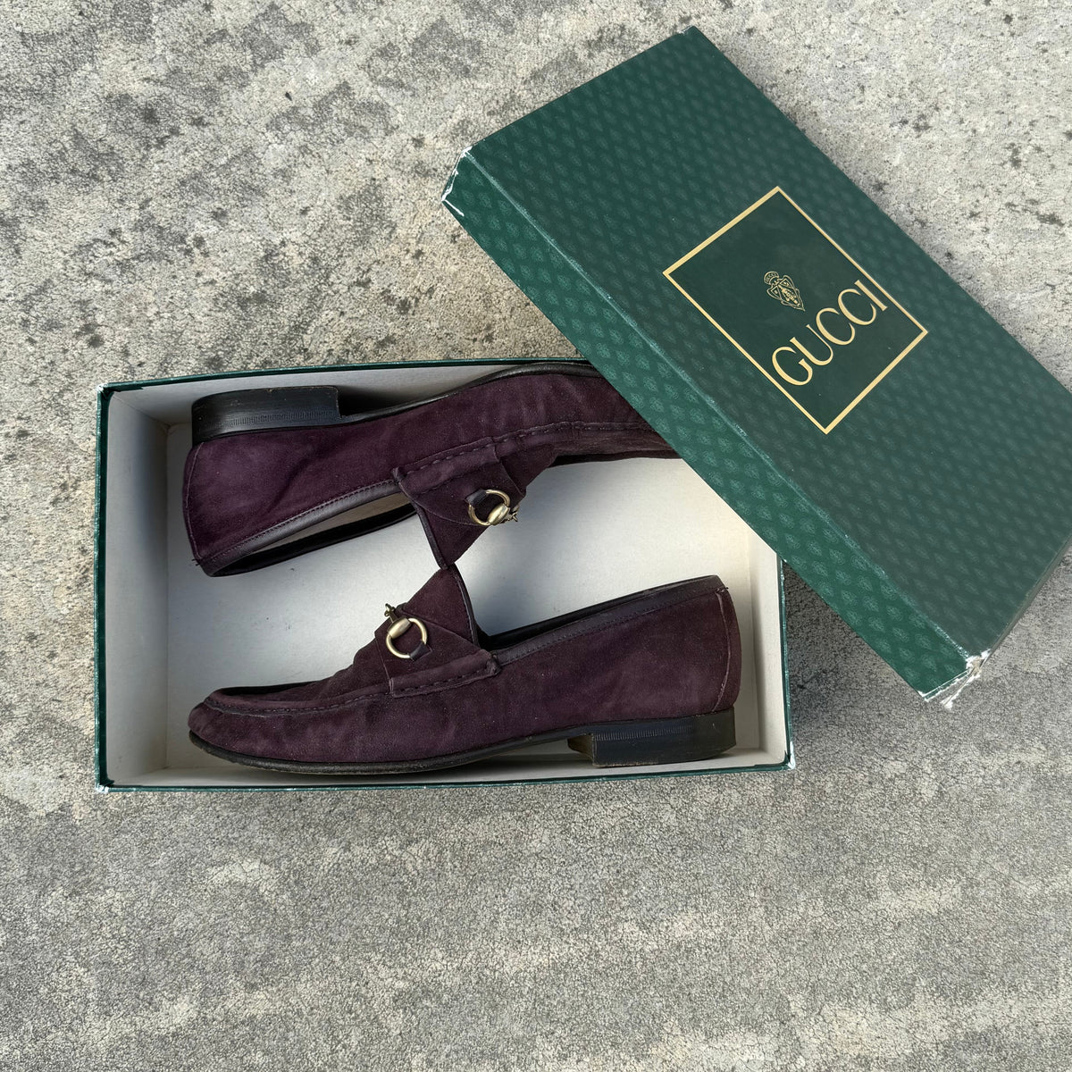 Vintage 90s Gucci Horsebit Suede Loafers w/ box (EU37)