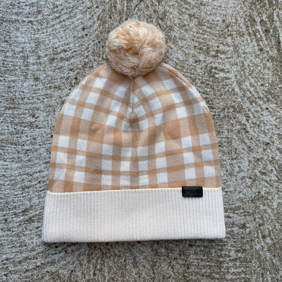 Coach Logo Checkered Knitted Beanie