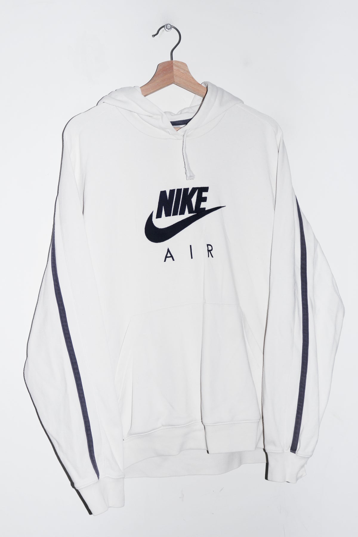 Vintage Nike Air Textured Swoosh Graphic White Hoodie (L)