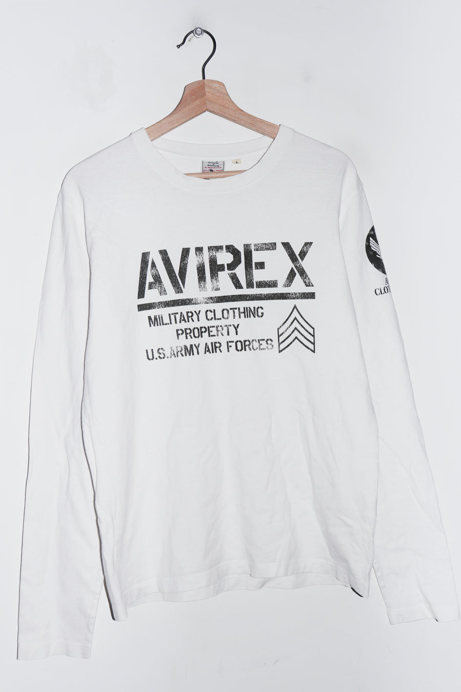 Old School Avirex USA Graphic White Long Sleeve (M)