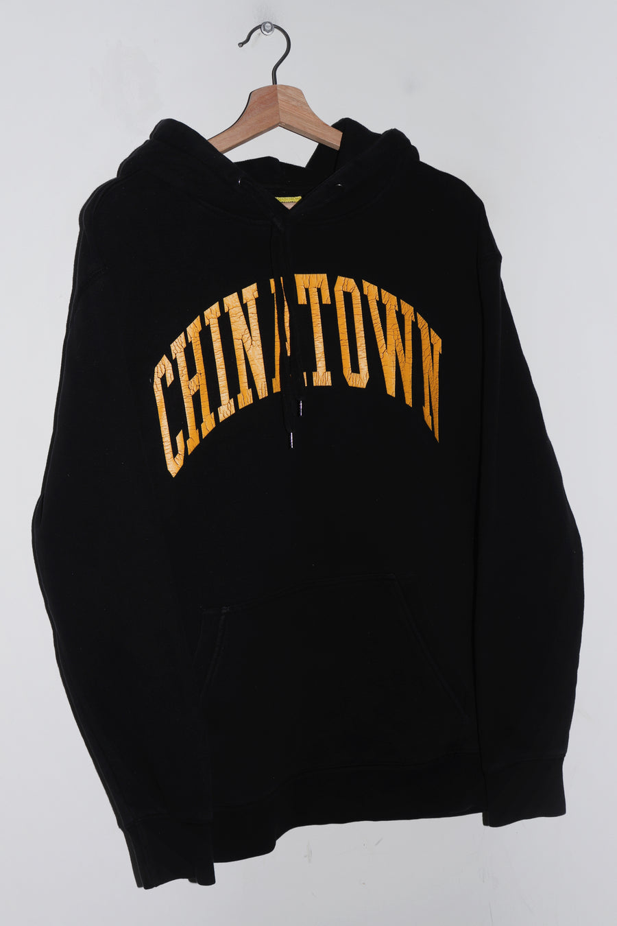 Chinatown Market Yellow Arc Spellout Black Hoodie (M-L)