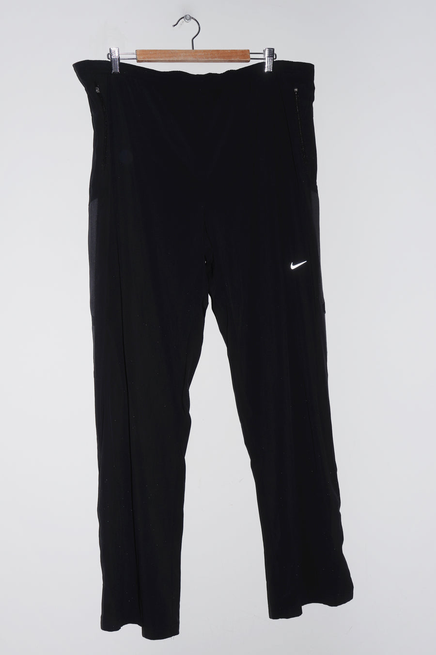 Nike High Reflective Mini Swoosh Baggy Lightweight Black Track Pants (36-40)