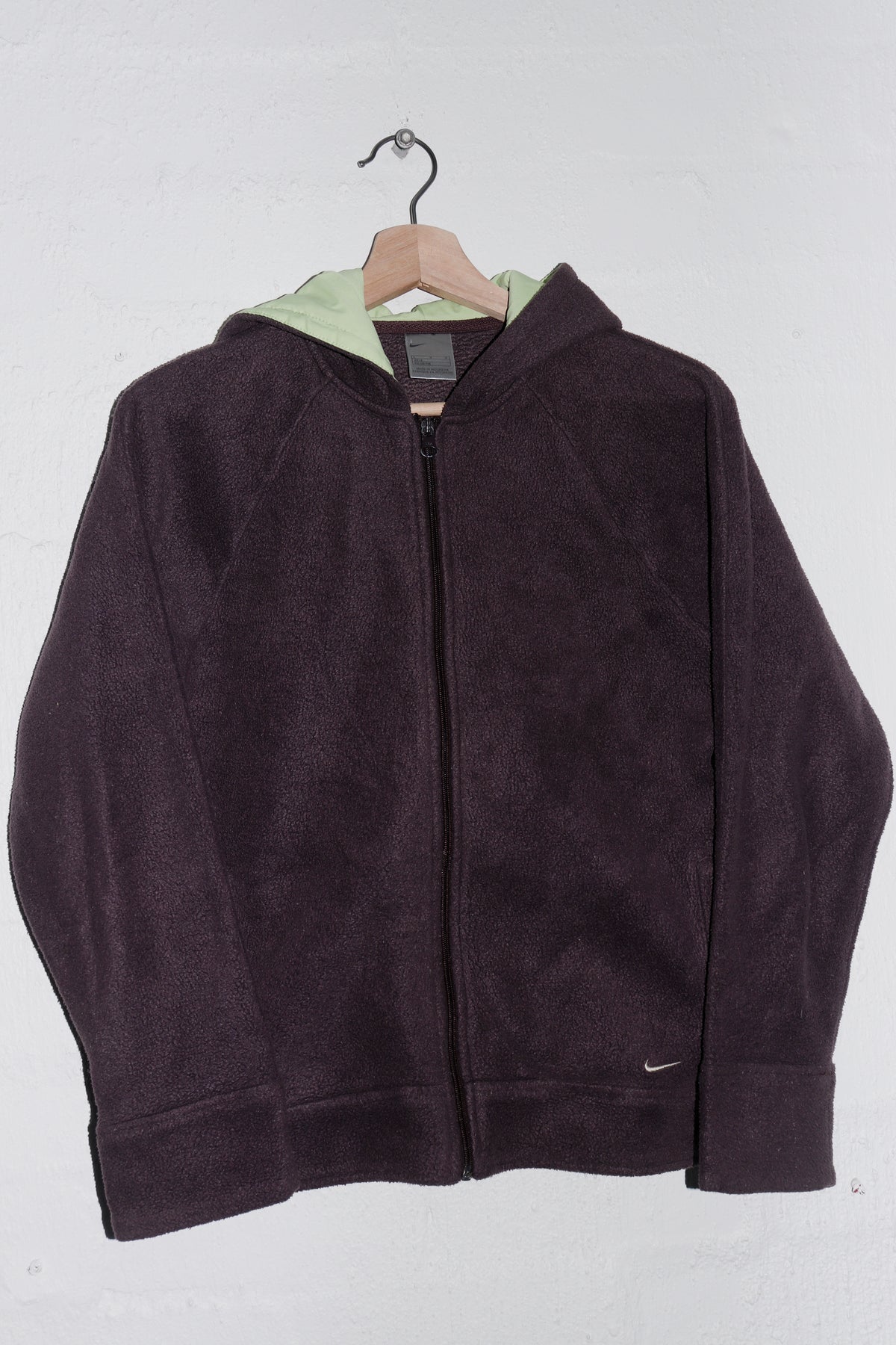 Vintage Nike Mini Swoosh Brown Fleece Jacket (M)