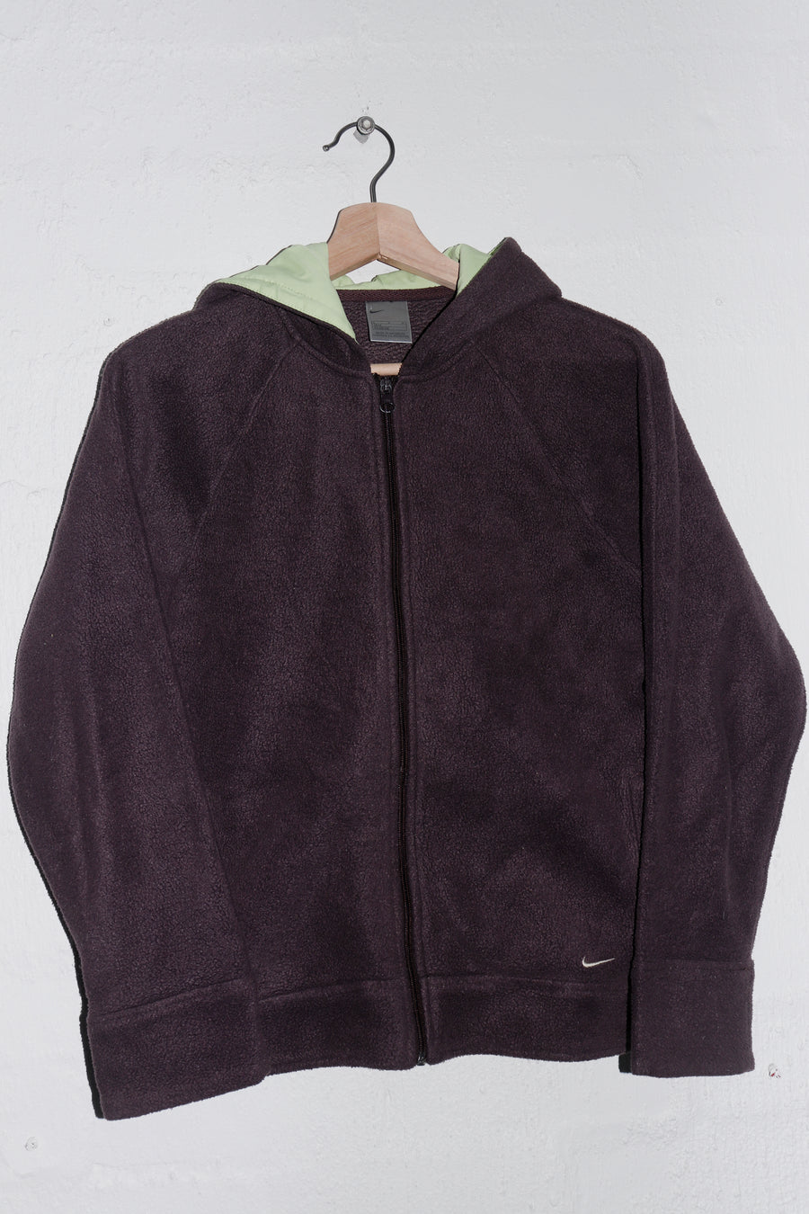 Vintage Nike Mini Swoosh Brown Fleece Jacket (M)