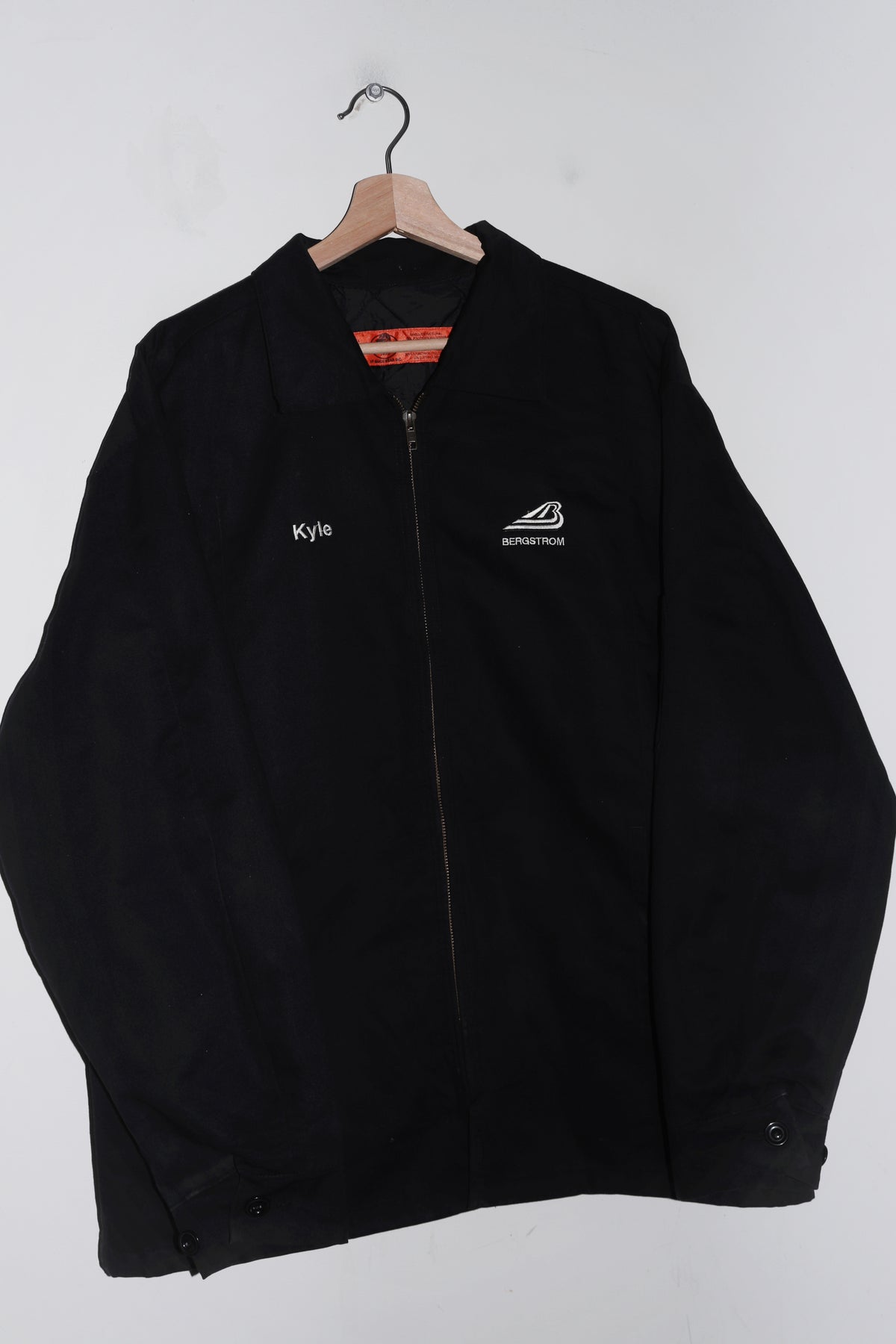 Vintage 90s Red Kap Thick Quilted Black Cropped Workwear Jacket (L)