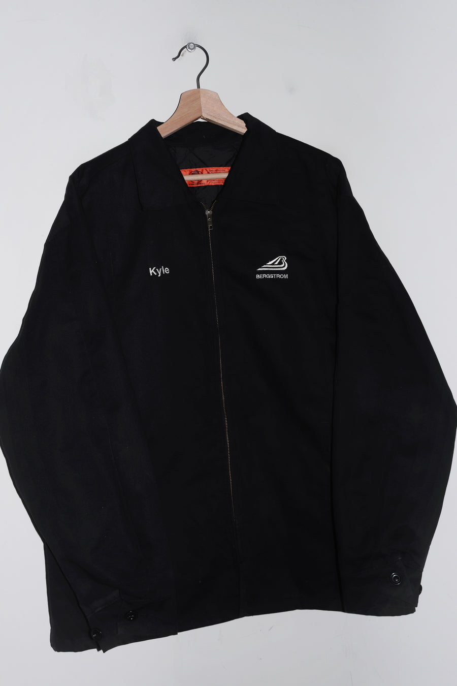 Vintage 90s Red Kap Thick Quilted Black Cropped Workwear Jacket (L)