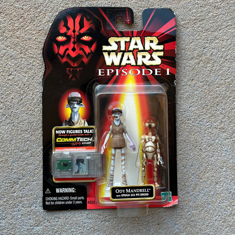 (BRAND NEW) Vintage Hasbro Star Wars Ody Mandrell & Pit Droid Figurine (1998)