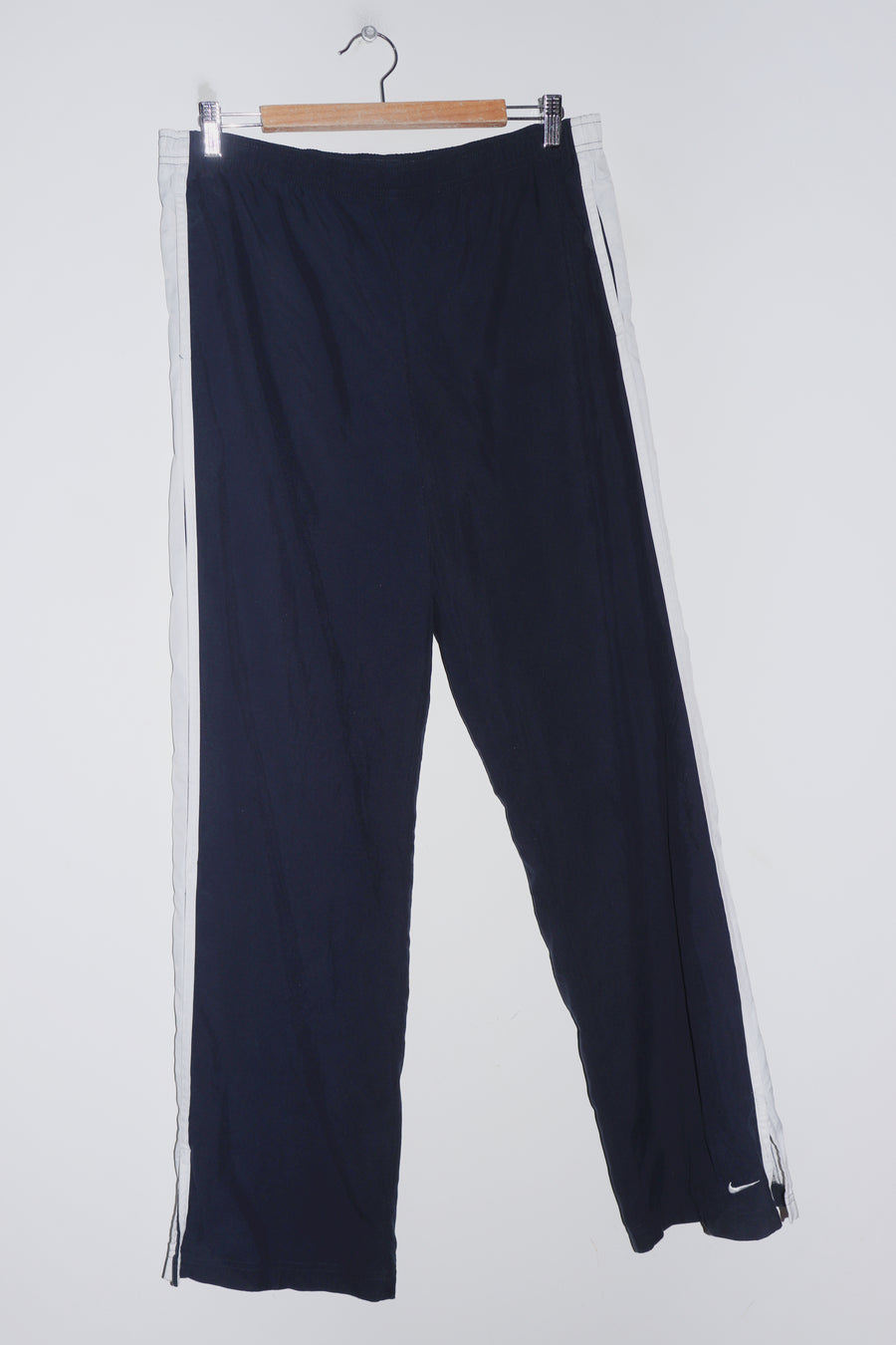 Vintage Nike Embroidered Mini Swoosh Navy Track Pants (8-10)