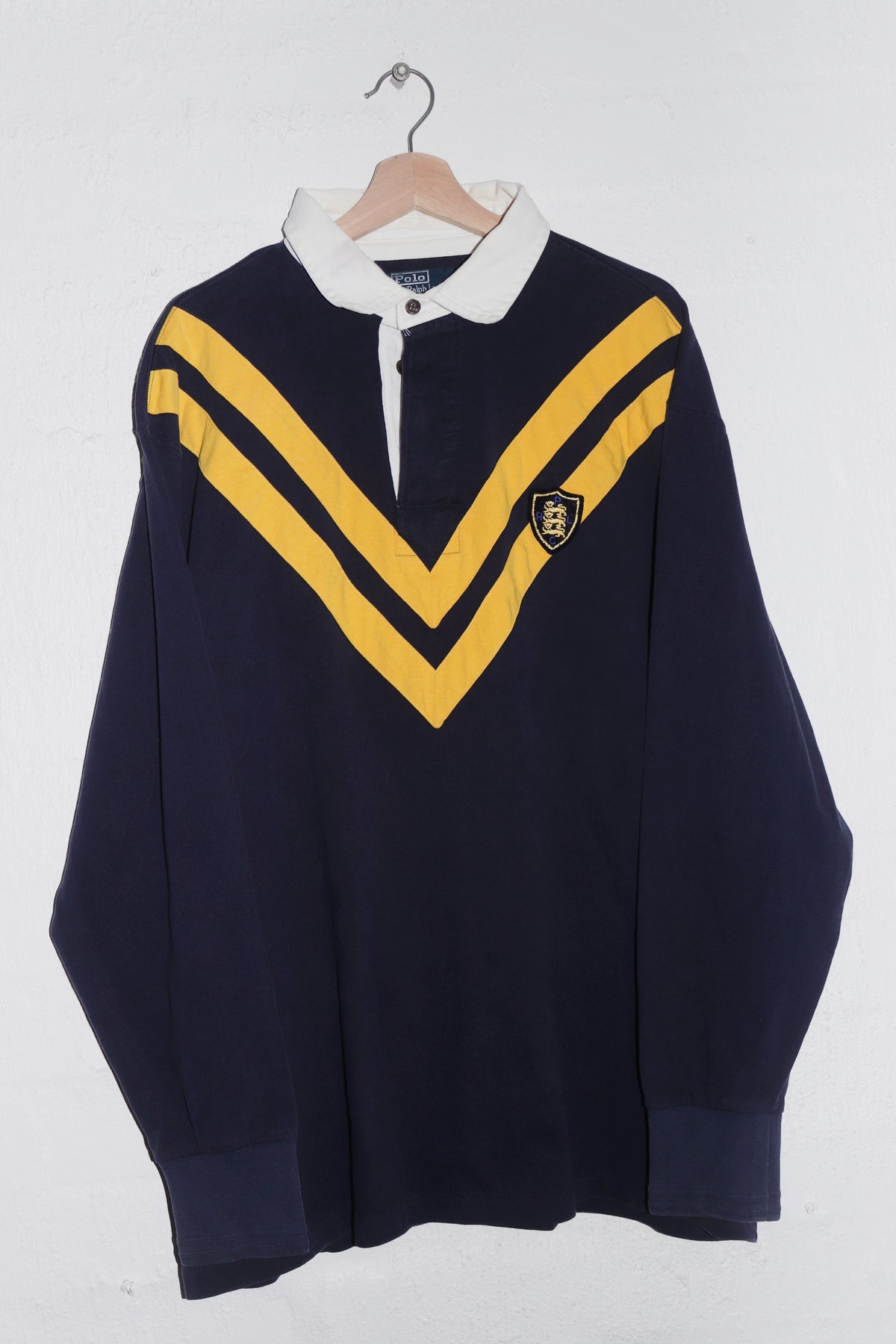 Polo Ralph Lauren Embroidered Crest Thick Rugby Polo Jumper (Rare) (XL+)