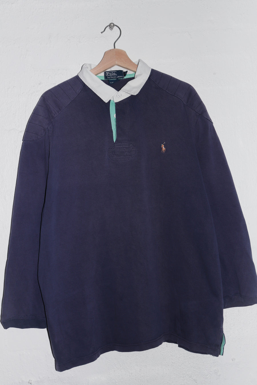 Polo Ralph Lauren Embroidered Logo Thick Rugby Polo Jumper (Rare) (XL)