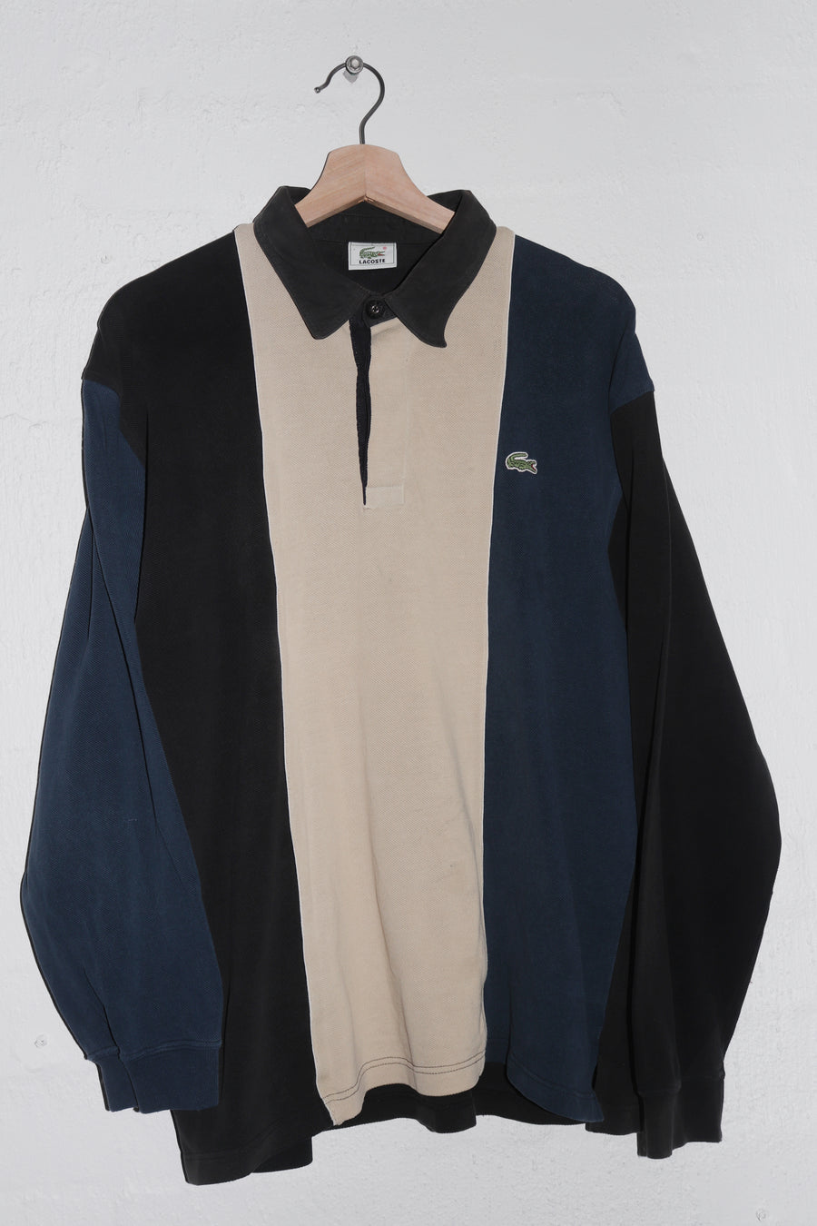 Vintage Lacoste Embroidered Logo Thick Long Sleeve Polo (M-L)