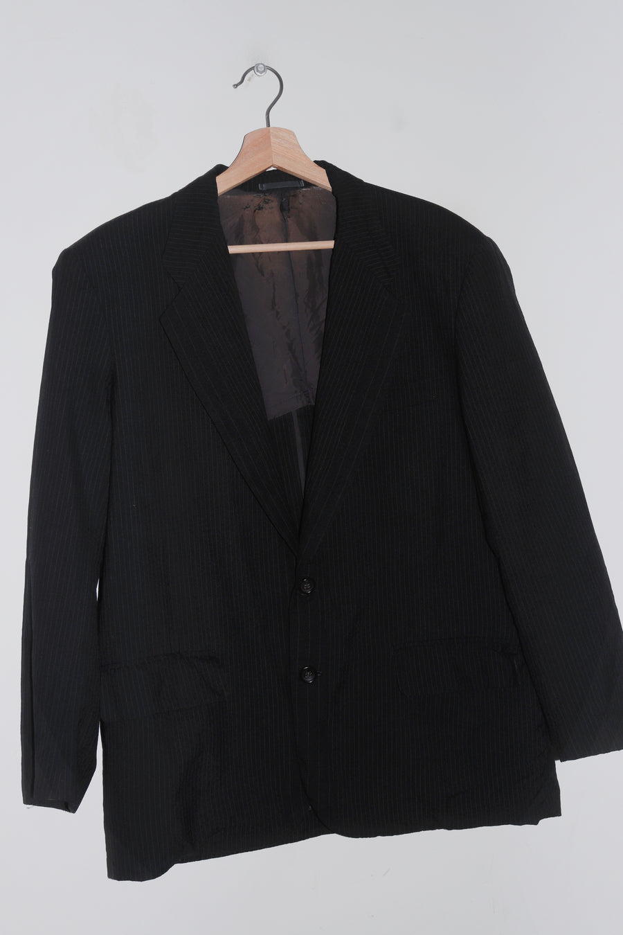 Vintage COMME des Garcons Homme Dark Grey Striped Blazer (M-L)