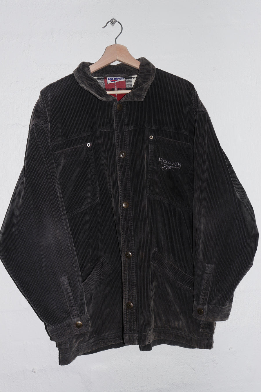 Vintage 90s Reebok Embroidered Logo Thick Corduroy Outerwear Jacket (L-XL)