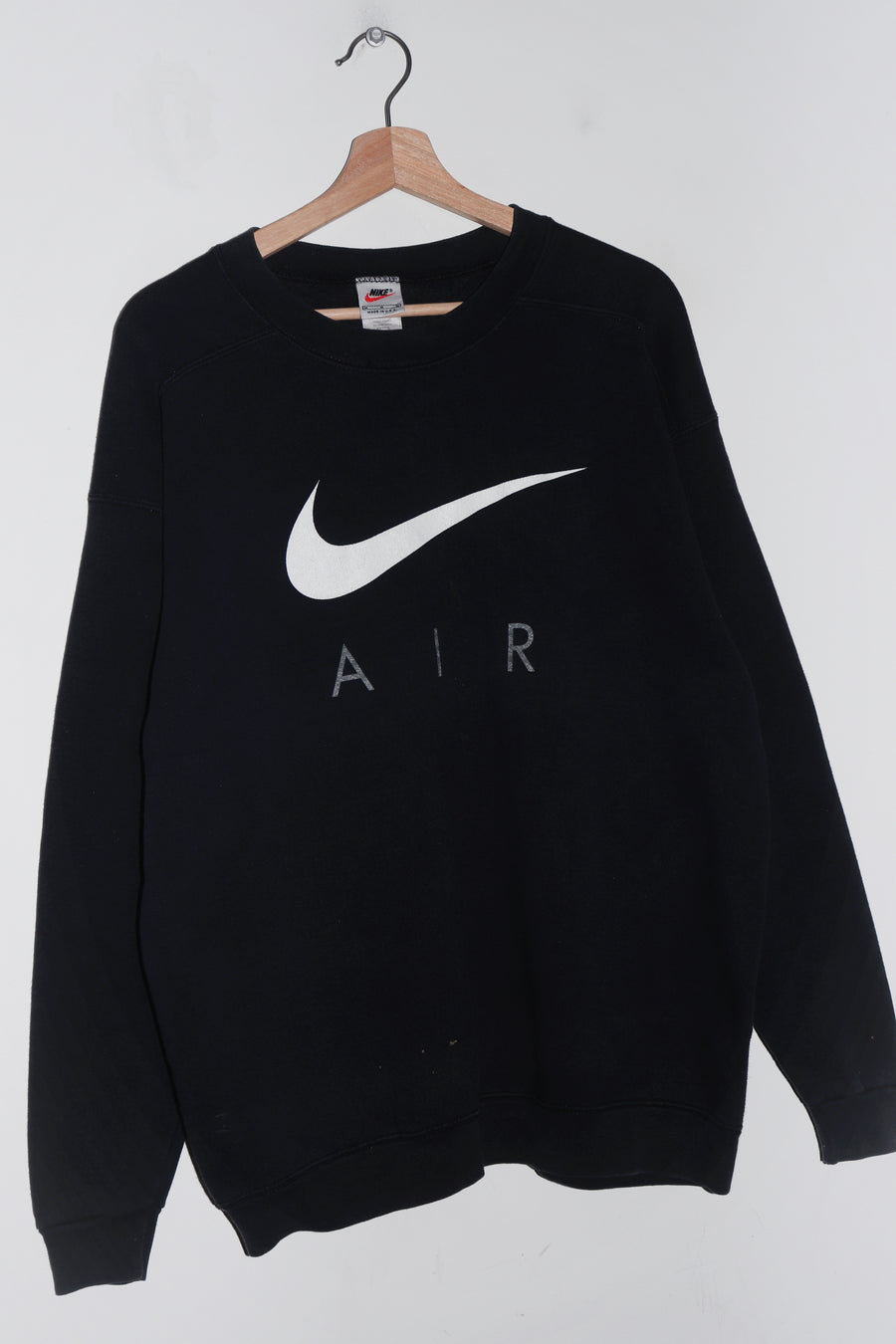 Vintage 90s Nike Air Swoosh Graphic Thick Black Sweatshirt (M-L)