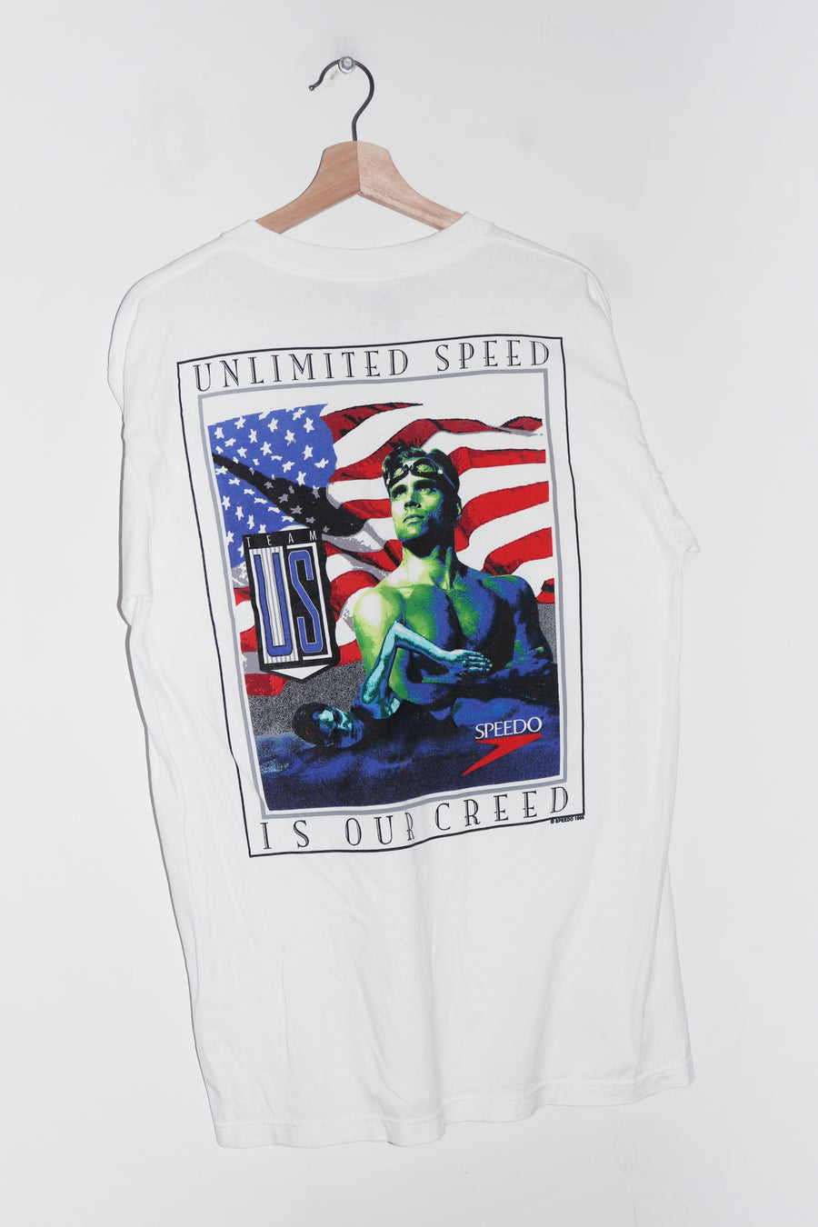 Vintage 90s Speedo USA Swimming Double Sided Graphic Tee (1995) (L)
