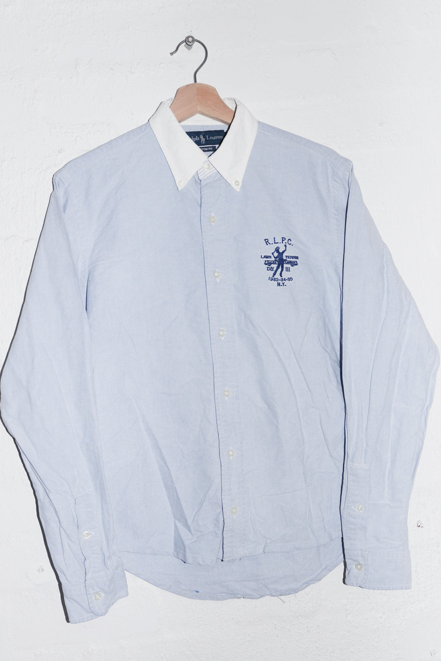 Vintage Polo Ralph Lauren Embroidered Tennis Logo Button Up Shirt (M)