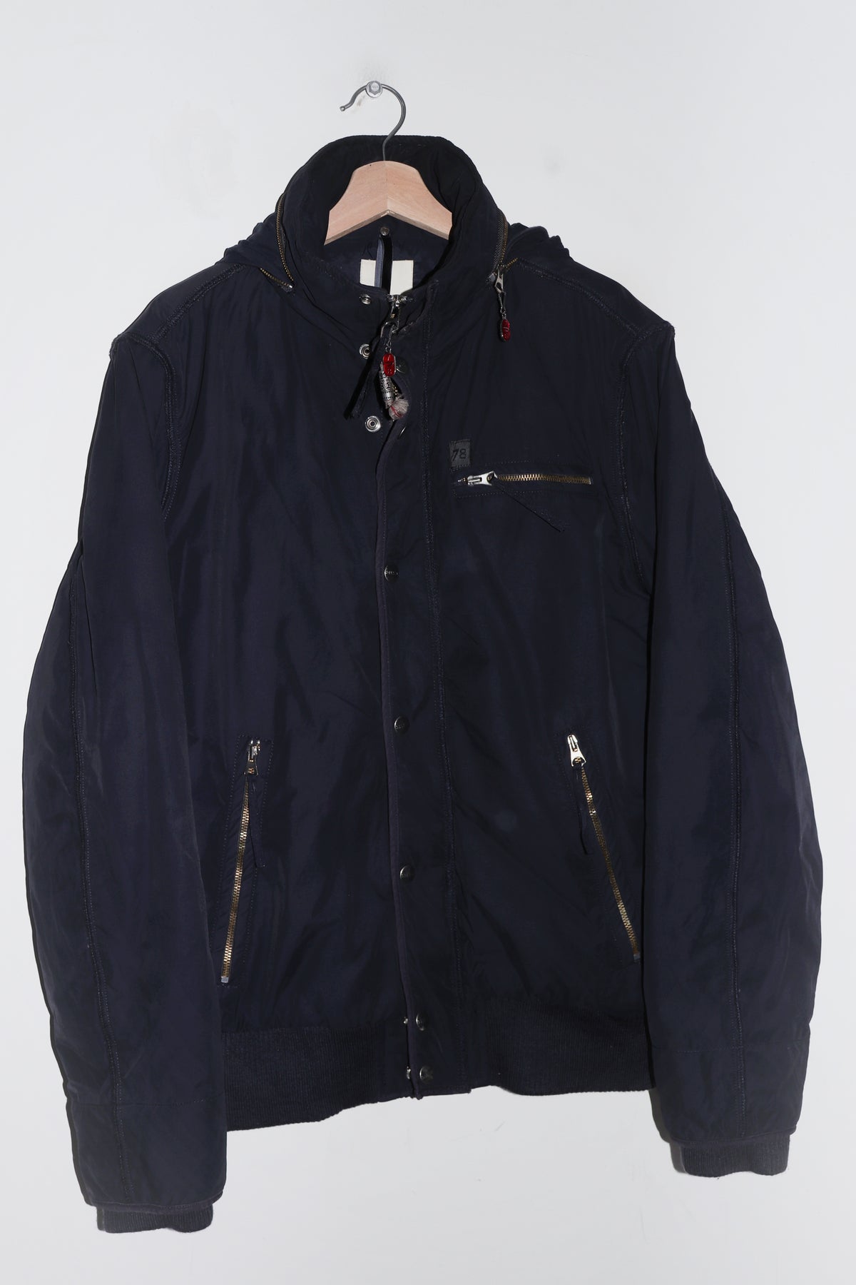 Old School Diesel Navy Thick Padded Outerwear Hooded Jacket (L)