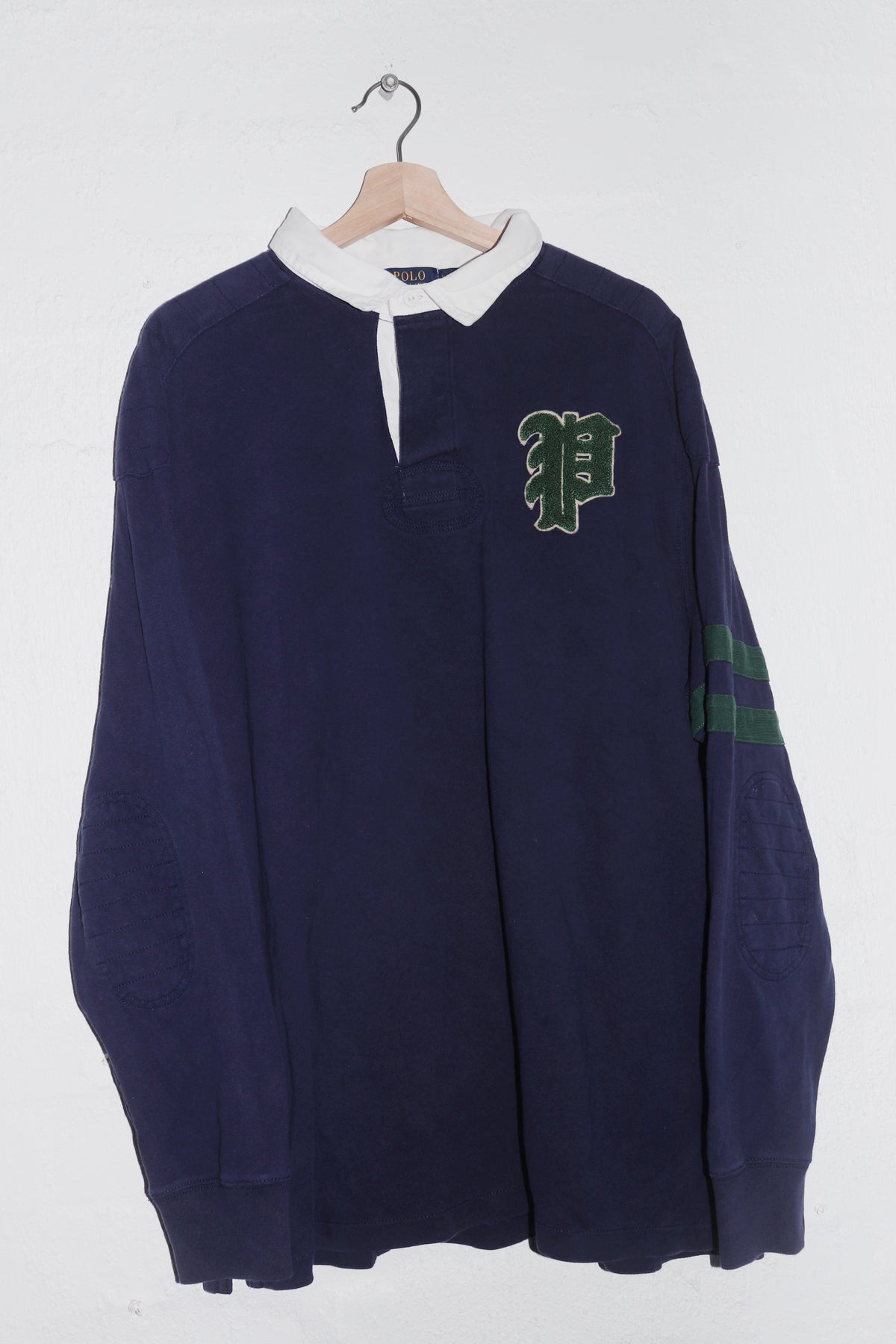 Polo Ralph Lauren Embroidered Patch Thick Long Sleeve Rugby Polo (Rare) (XL+)