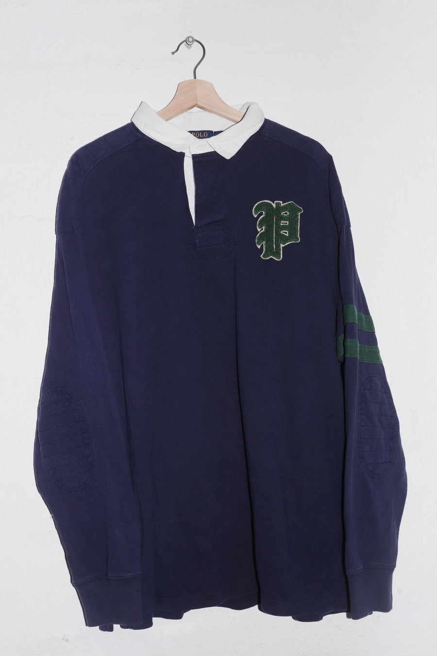 Polo Ralph Lauren Embroidered Patch Thick Long Sleeve Rugby Polo (Rare) (XL+)