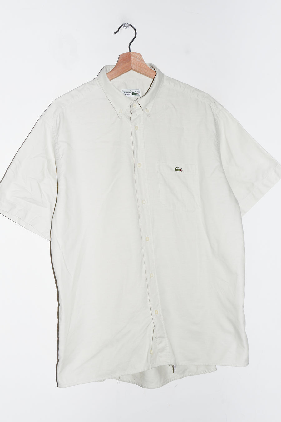 Vintage Lacoste Embroidered Logo Thick Short Sleeve Shirt (L)