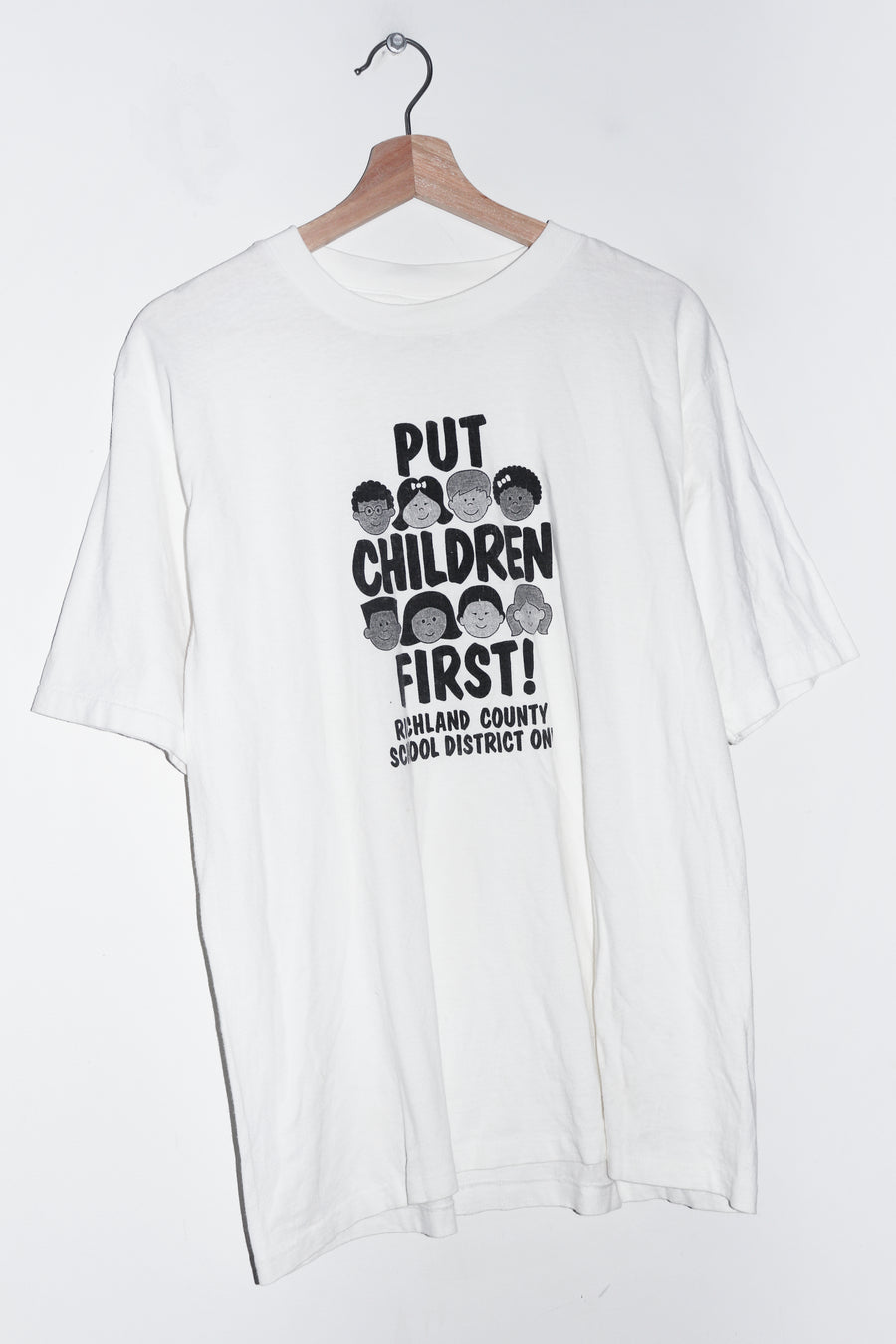 Vintage 90s Put Children First Graphic Tee (M-L)