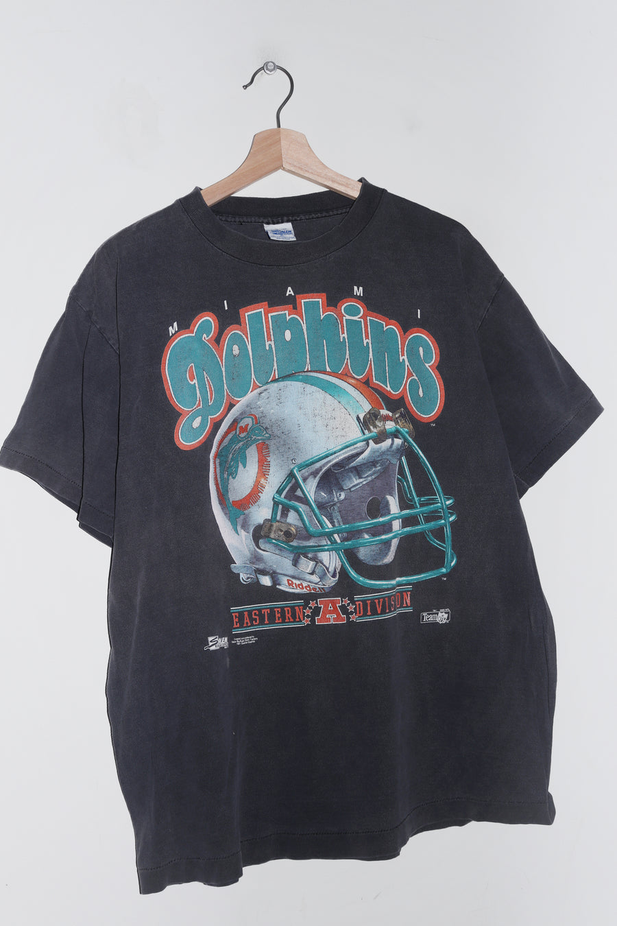 Vintage 90s NFL Miami Dolphins Helmet Graphic Tee (1992) (Rare) (M-L)