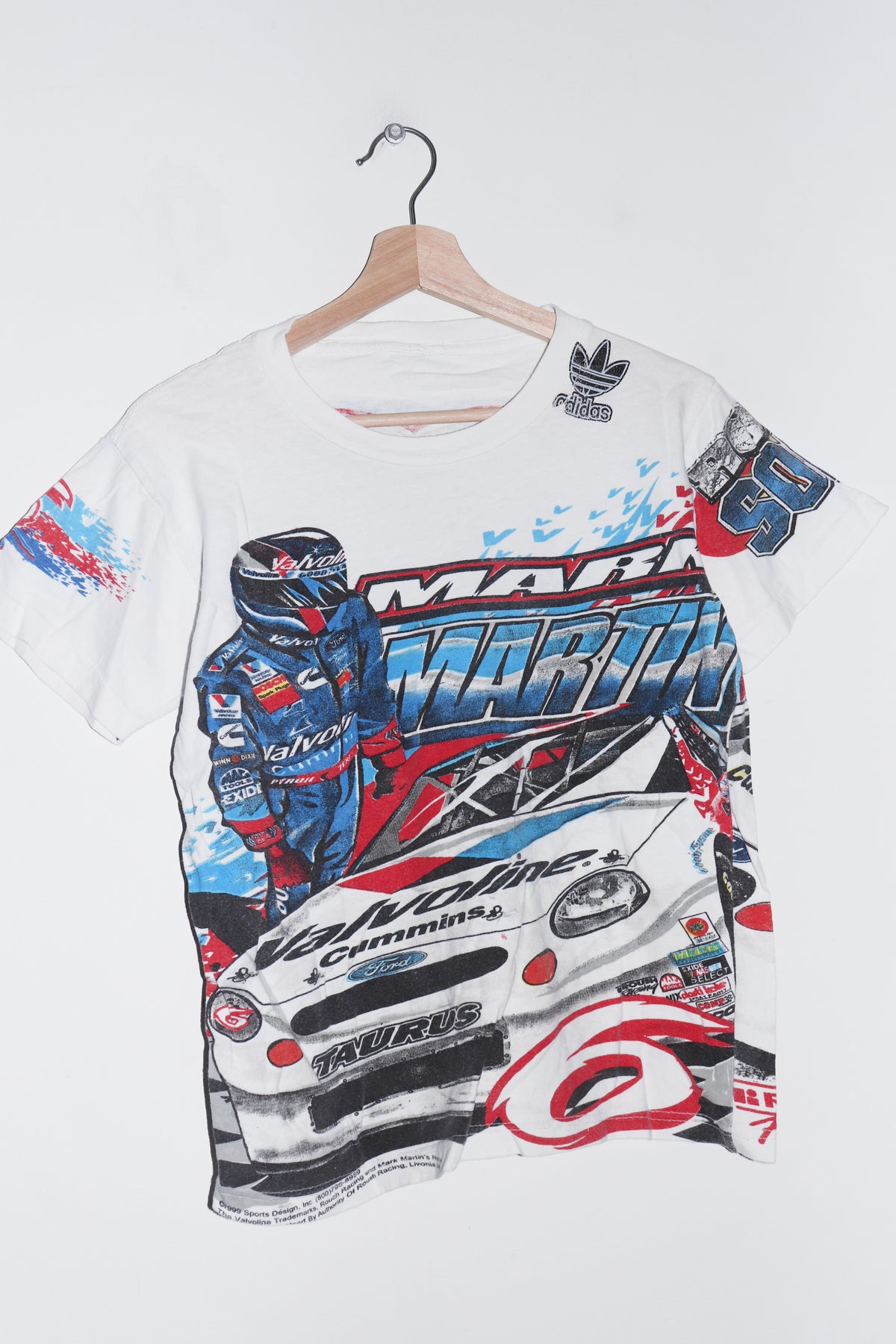 Vintage 90s NASCAR Racing Full Print Graphic Tee (XS-S/S)