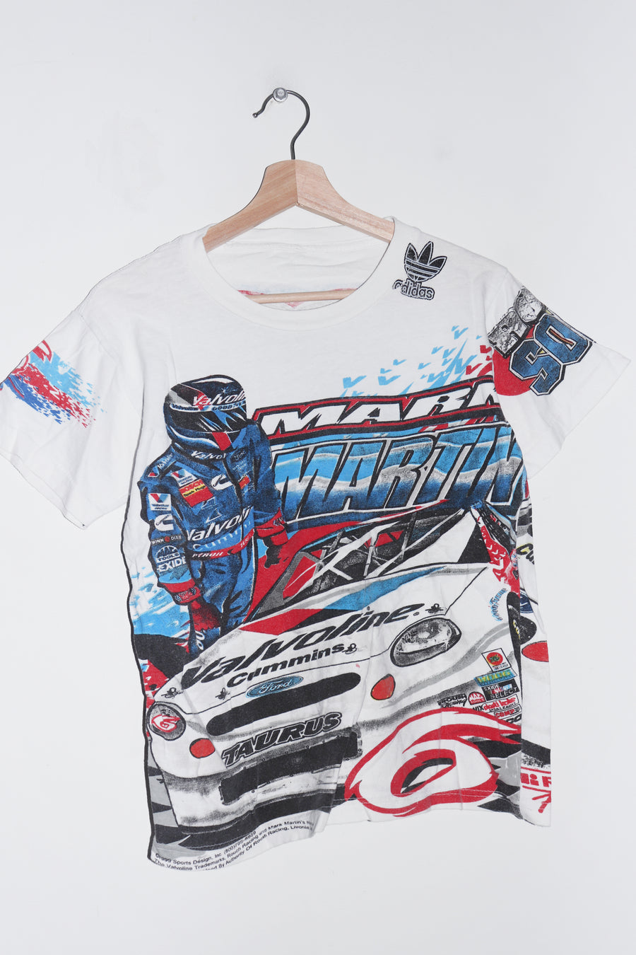 Vintage 90s NASCAR Racing Full Print Graphic Tee (XS-S/S)