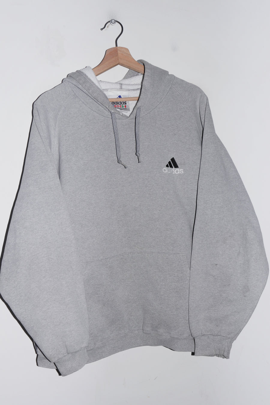 Vintage 90s Adidas Embroidered Logo Thick Cotton Hoodie (L-XL)