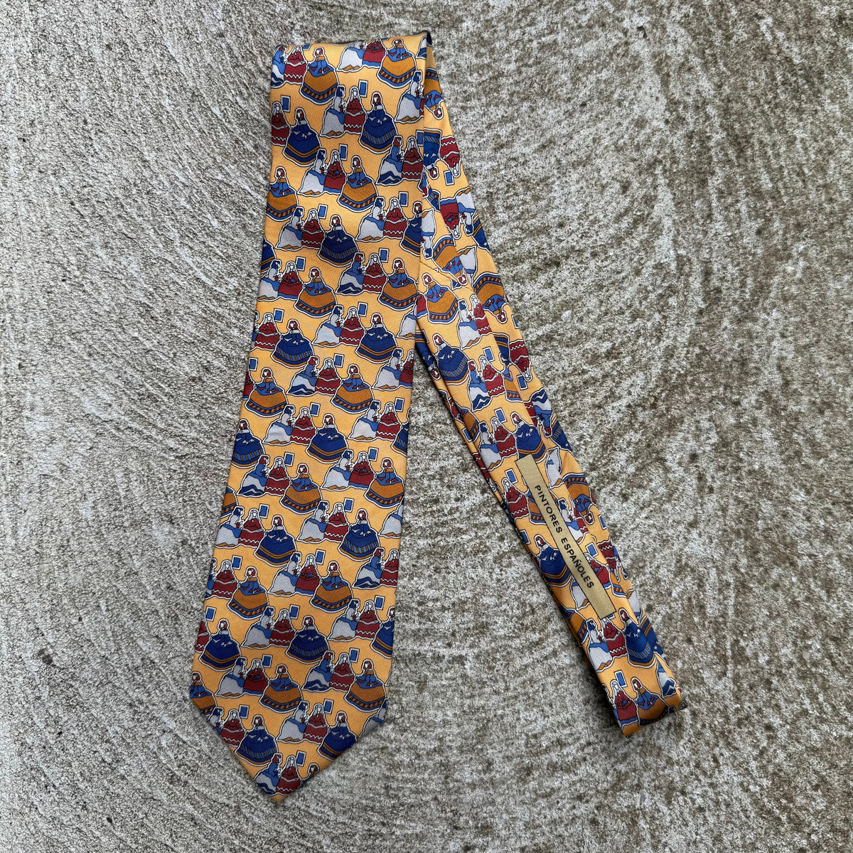 Vintage Loewe Full Print Graphic Silk Tie