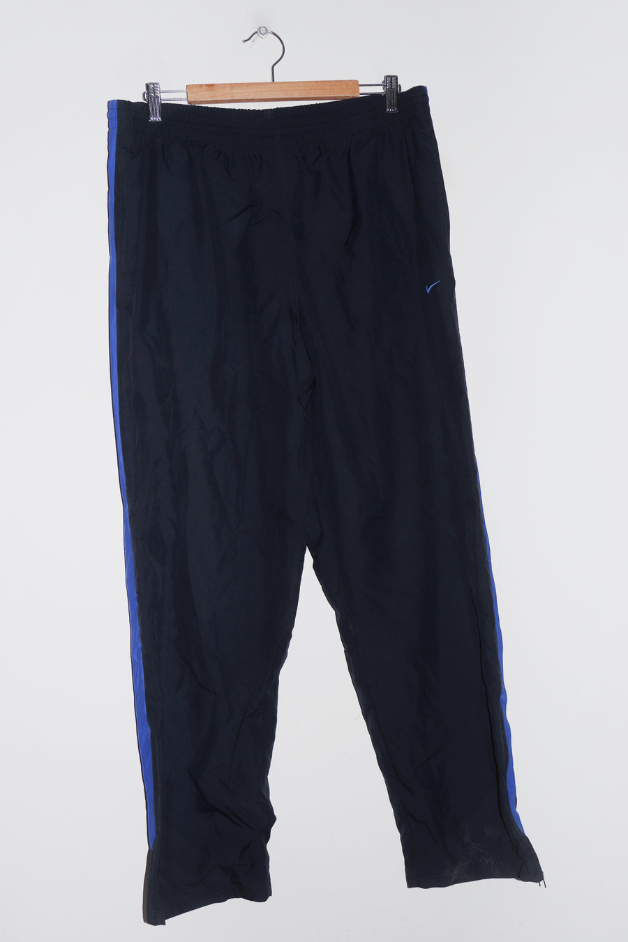 Nike Embroidered Mini Swoosh Baggy Navy Track Pants (34-38)
