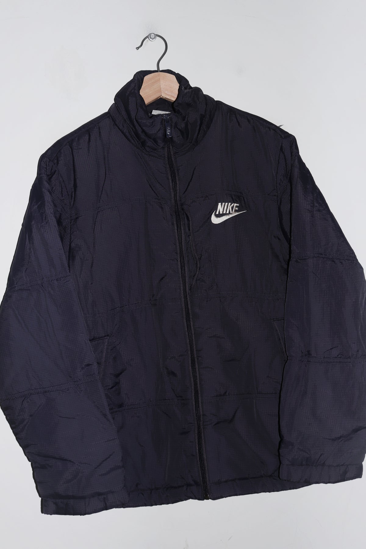 Old School Nike Swoosh Thick Insulted Down Navy Puffer Jacket (M-L)
