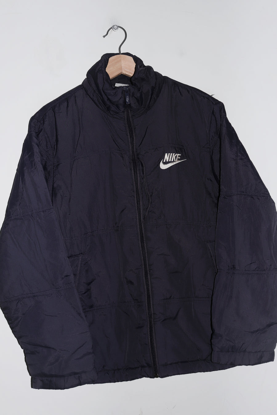 Old School Nike Swoosh Thick Insulted Down Navy Puffer Jacket (M-L)