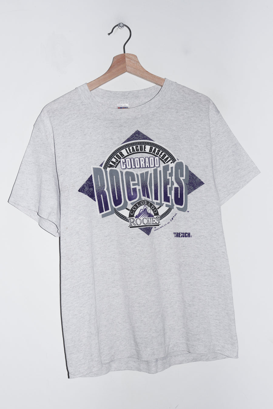 Vintage 90s Colorado Rockies Grey Graphic Tee (1992) (S-M/M)