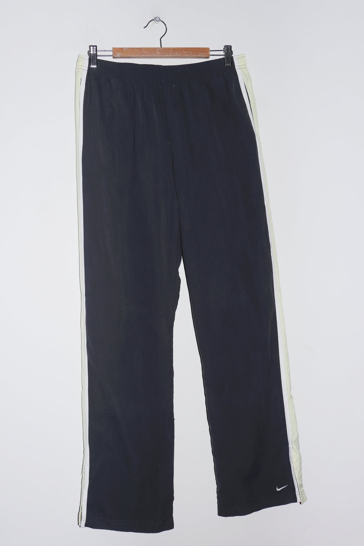 Vintage Nike Embroidered Mini Swoosh Dark Grey Track Pants (10-12)