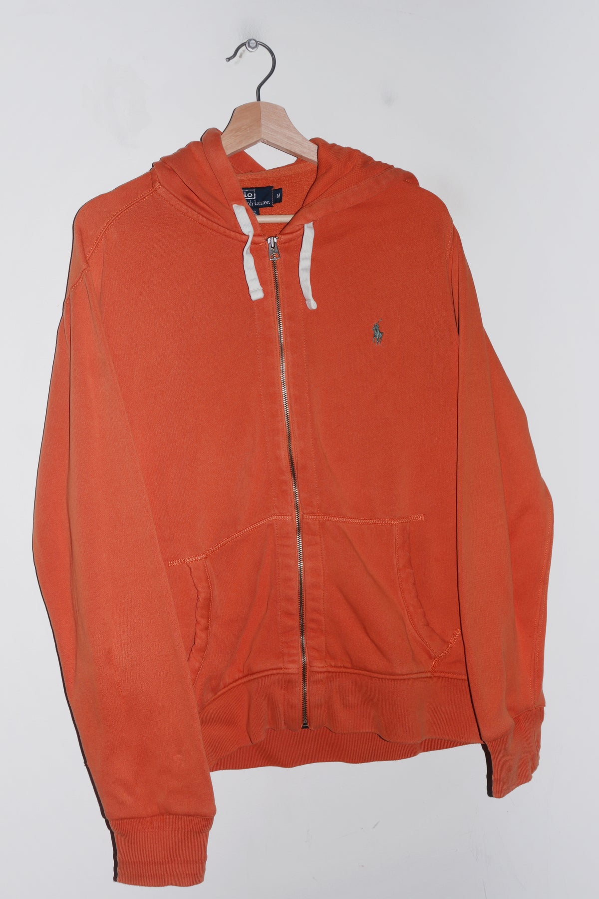 Polo Ralph Lauren Embroidered Logo Orange Cotton Hooded Jacket (M)