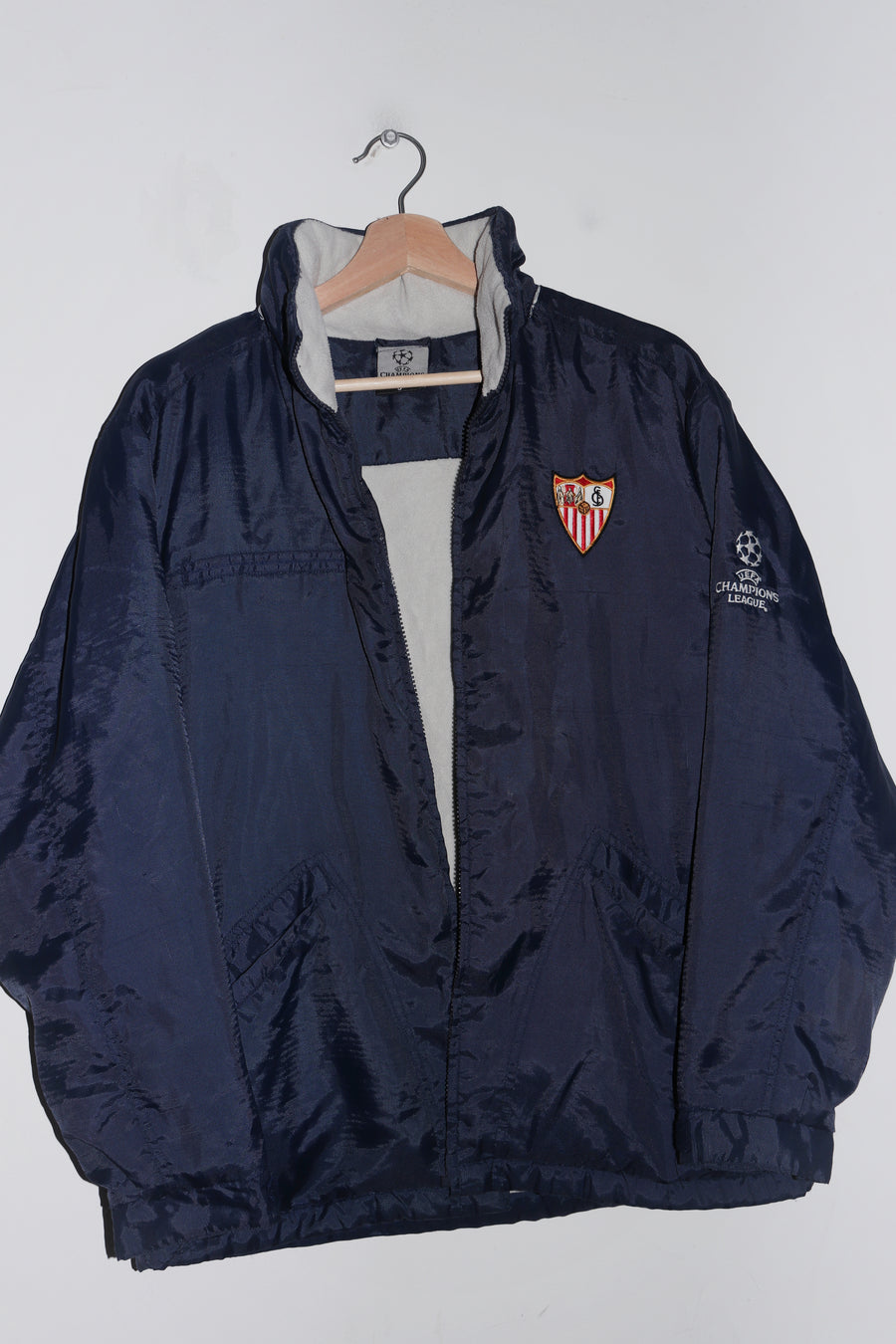 Vintage UEFA Champions League Sevilla Football Fleece Padded Jacket (M)