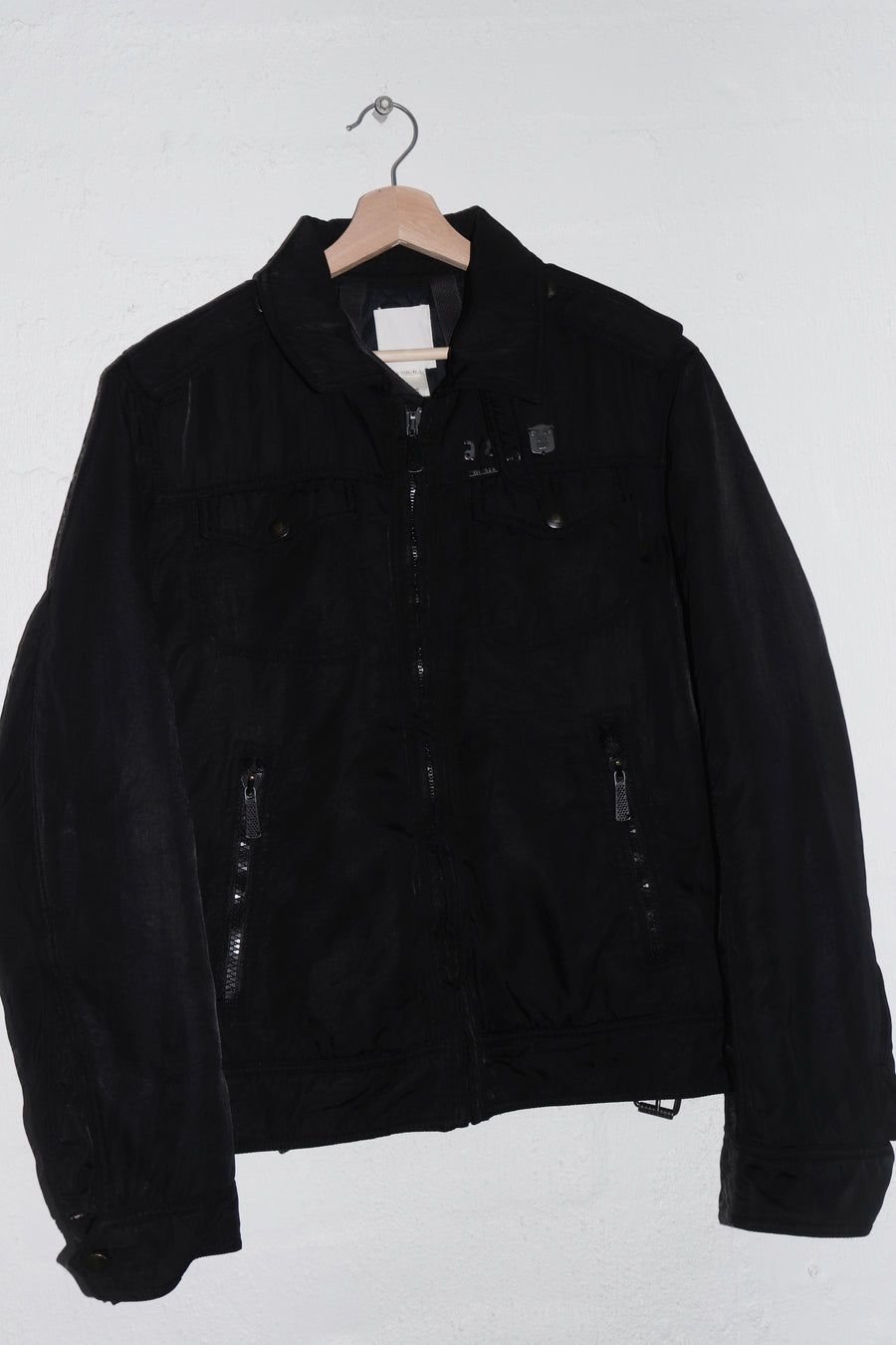 Old School Diesel Metal Logo Thick Padded Riders Outerwear Jacket (Rare) (M-L)