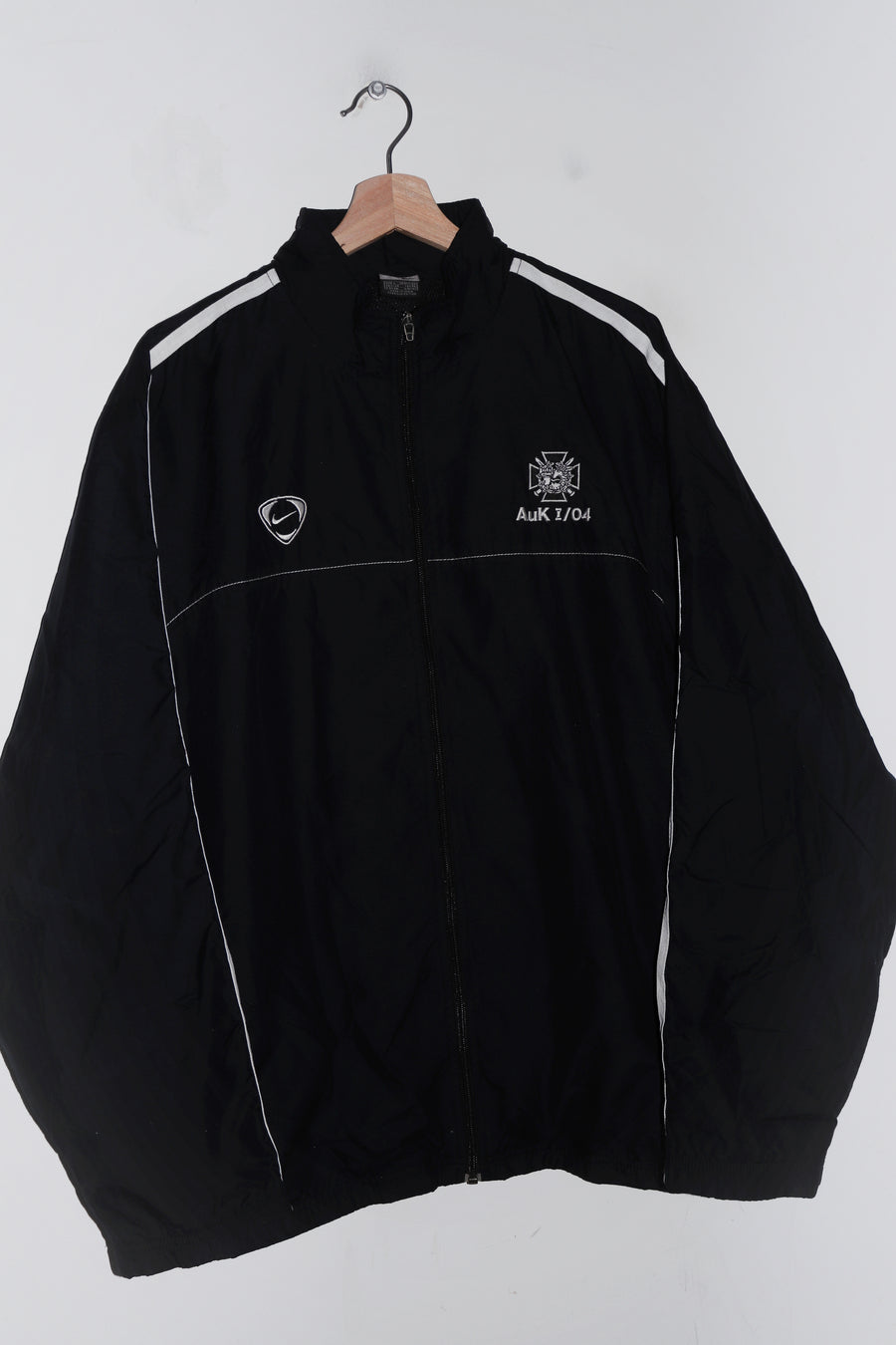 Vintage Nike Football Embroidered Swoosh Black Track Jacket (L)