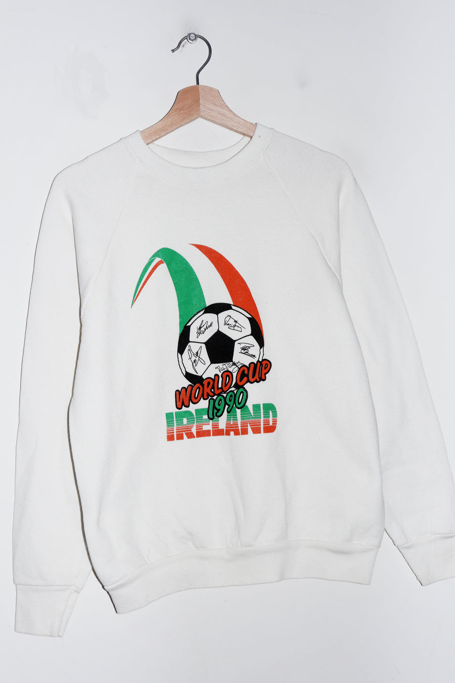 Vintage 1990 World Cup Ireland Football Raglan Sweatshirt (Rare) (M)