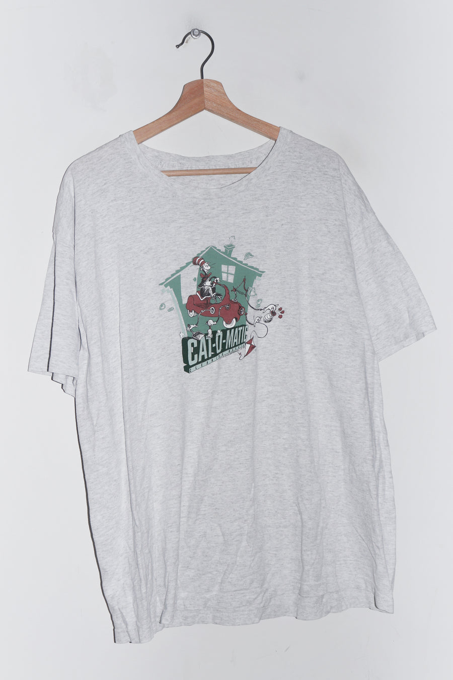 Vintage 90s Dr. Seuss Cat in the Hat Grey Graphic Tee (1995) (M-L)