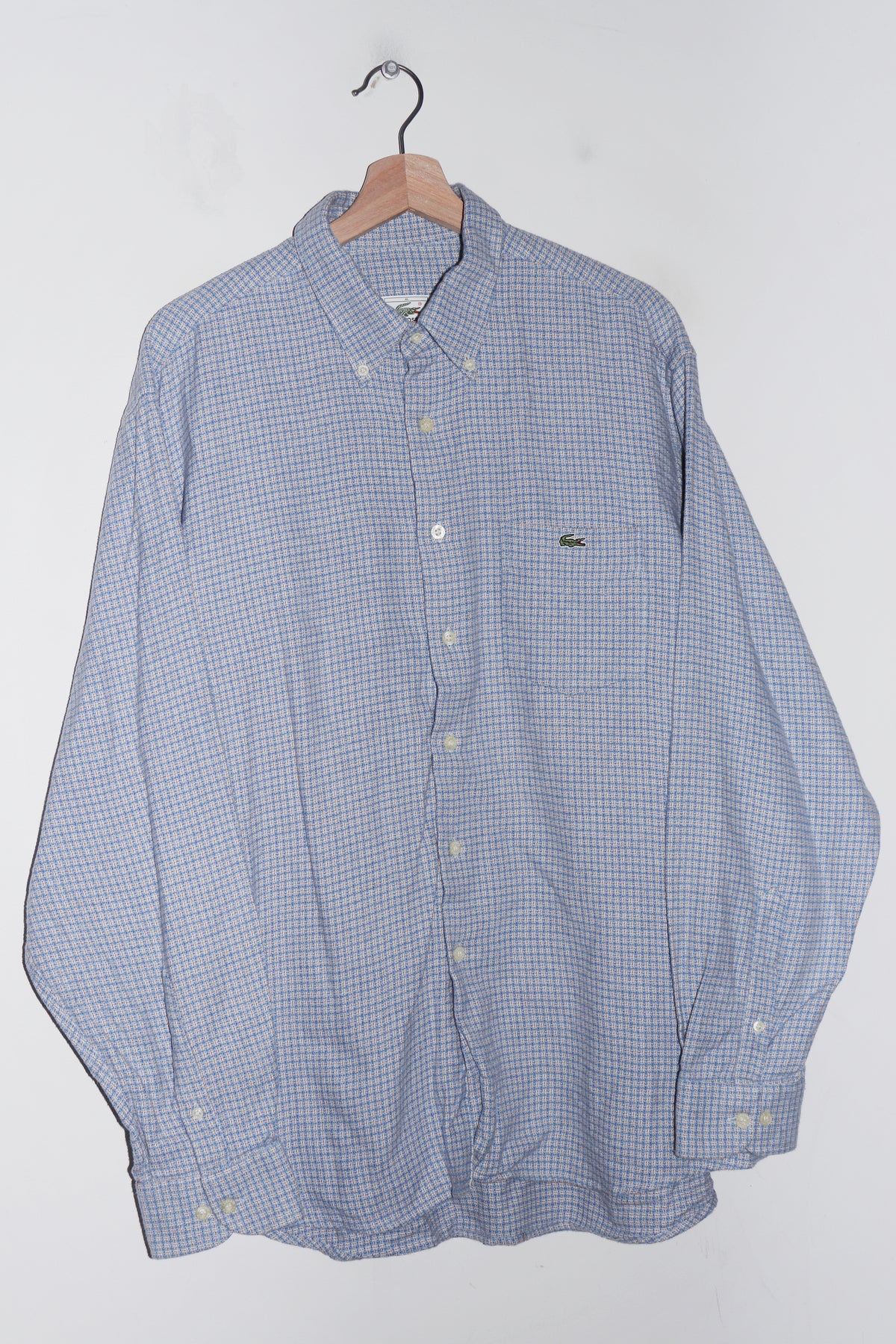Vintage Lacoste Embroidered Logo Thick Textured Button Up Shirt (XL)