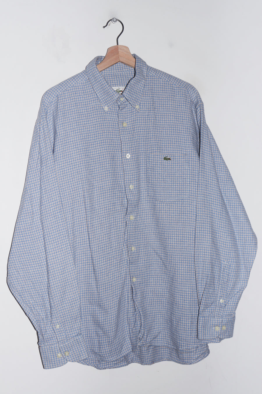 Vintage Lacoste Embroidered Logo Thick Textured Button Up Shirt (XL)